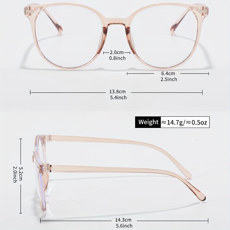 1 Pair Unisex Glasses - Minimalist Round Frame Non-Prescription Eyewear for Everyday Formal or Special Events Men & Women