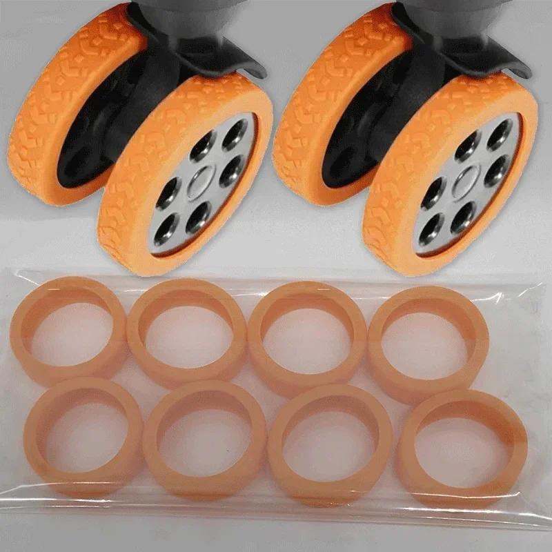 8PCS Silicone Luggage Wheel Covers - Universal Wheel Protector for Suitcase, Noise Reduction & Scratch Proof  Travel Accessories