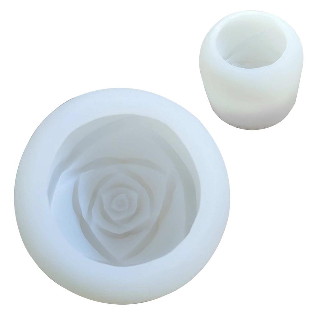 4PCS Ice Making Molds Rose Shape Silicone Mold for Freezing Chocolates Candles White