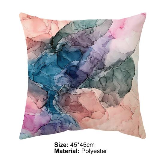 Pillow Cover Soft Texture Easy Care Polyester Abstract Marble Printed Cushion Throw Case Furniture Supplies