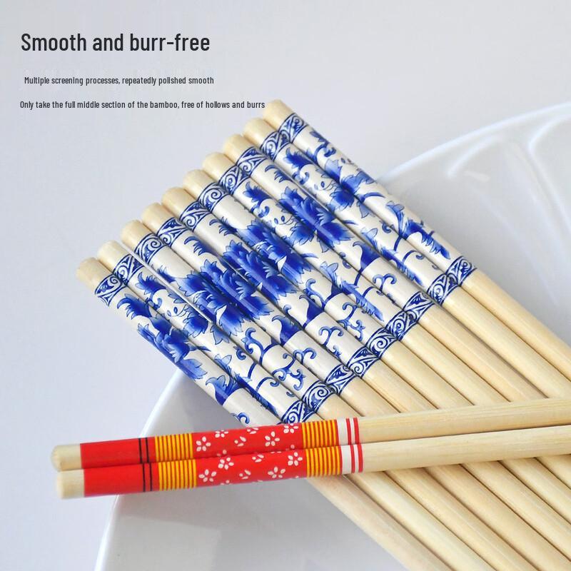 ZISIZ Blue & White Porcelain Disposable Chopsticks (50 Pairs)