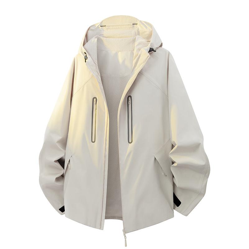 Durable Unisex Outdoor Workwear Jacket: Windproof & Waterproof Hooded Top for Spring & Autumn
