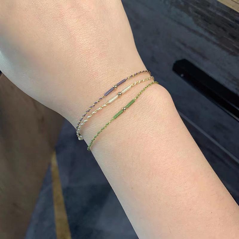 Exquisite Braided Twist Rope Color Bracelet For Lady Wrist Accessories Popular Lady Hand Woven Chain Bracelet Women Jewelry Gift