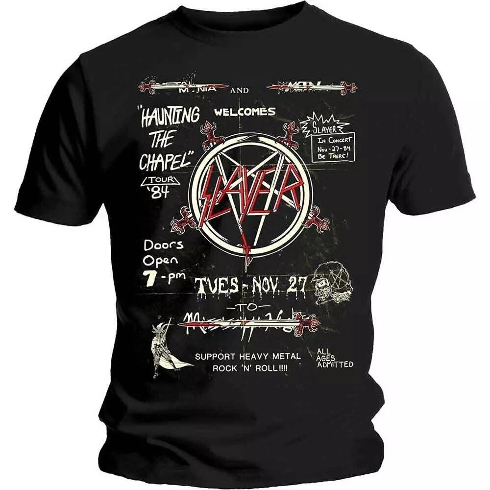 Slayer Band T-Shirt - 'Haunting the Chapel' Tour 1984 Vintage Design
