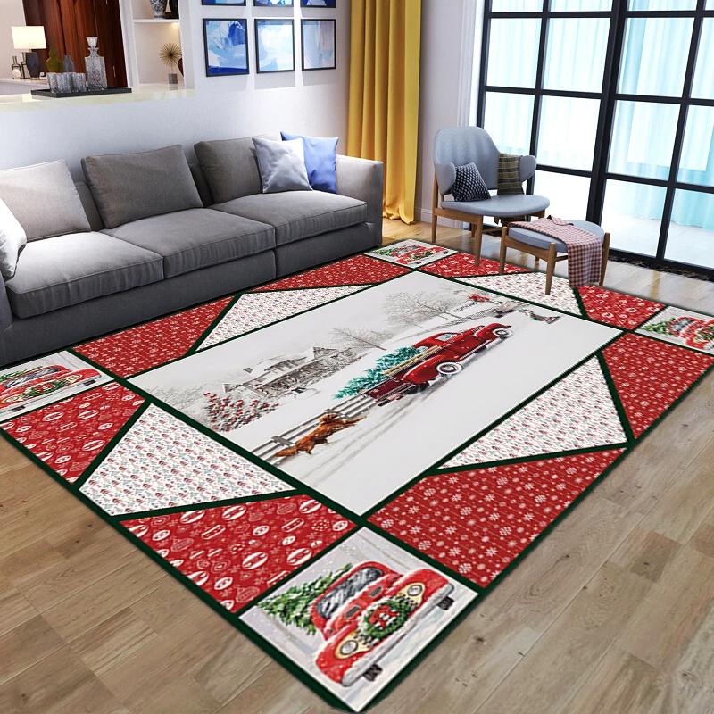 Cartoon Snowman Carpet Merry Christmas Area Rug For Living Room Bedroom Bedside Decor Home Entrance Door Mat Anti-slip Floor Mat