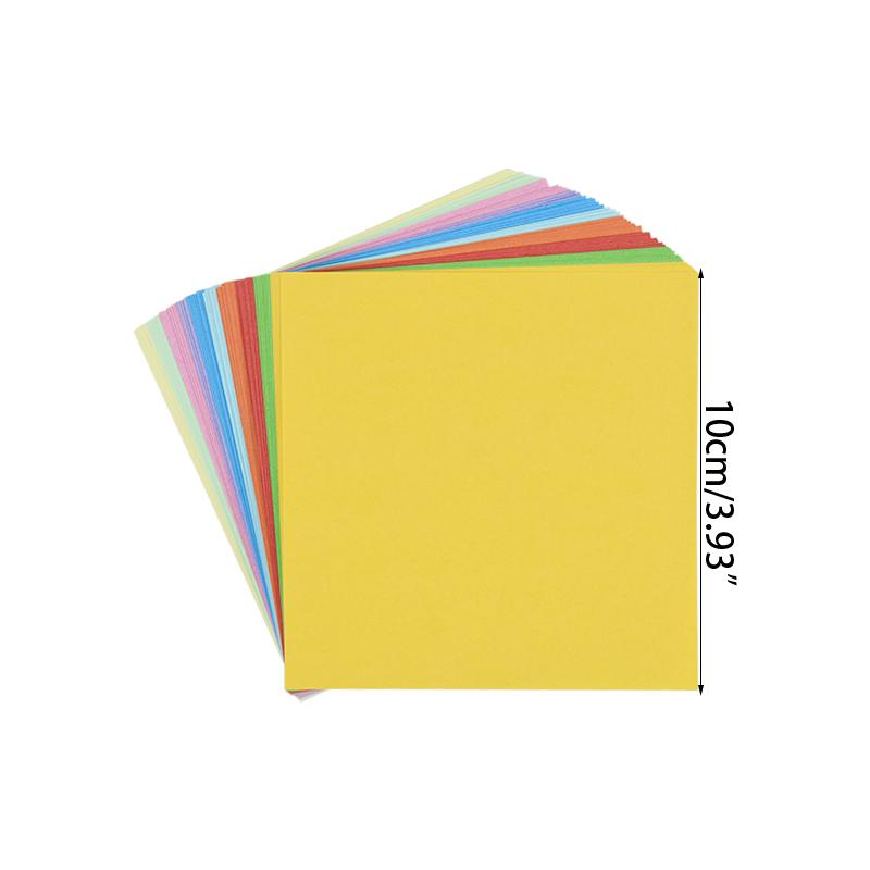 100pcs Square Origami Paper Double Sides Solid Color Folding Lucky Wish Paper Crane DIY Craft Colorful Scrapbooking
