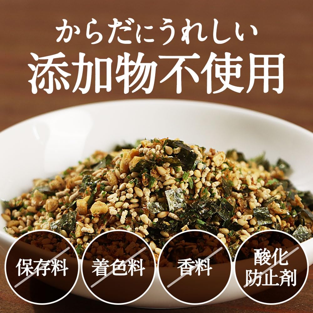 Ogaland Smoked Flavor Furikake Natto 100g Additive-Free Sliced Seaweed Sardine Aosa Bonito Flakes Kombu Roasted Sesame