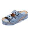 Women Closed Toe Summer Shoes 2025 New Comfort Double Buckle Wedge Ladies Sandals Plus Size Platform Casual Slippers Women