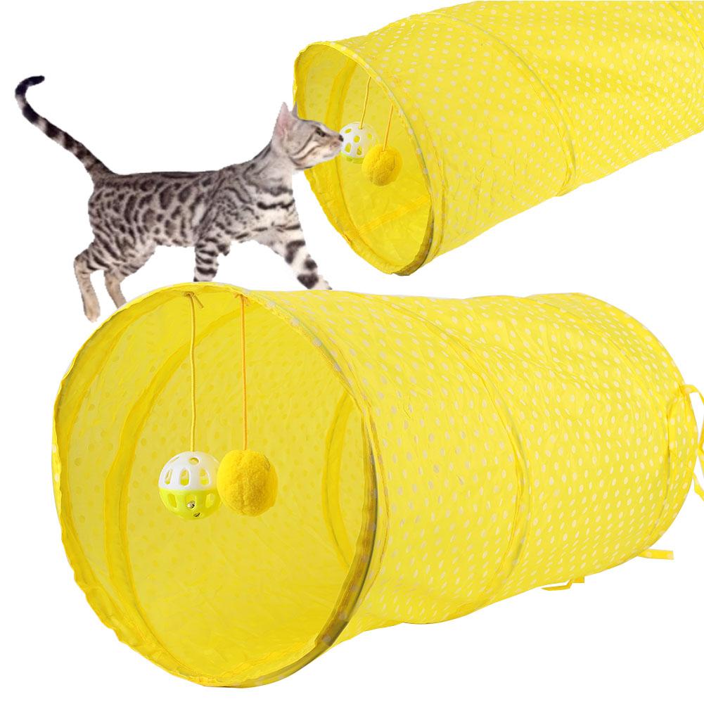 Foldable Cat Dot Tent   Tunnel Bed Toy Interactive Playing Toys Hide Tunnel (Orange)