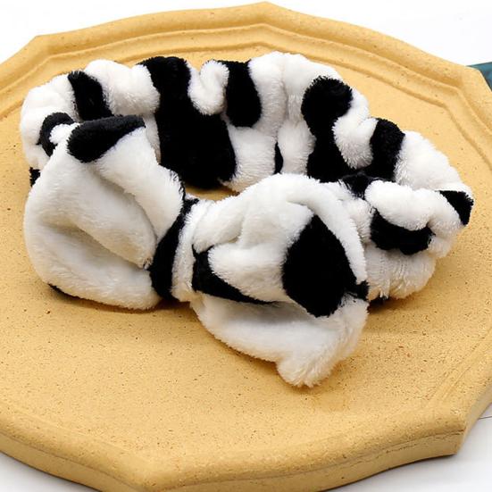 Autumn Winter Women Cow Headband Spa Makeup Adjustable Elastic Head Band Washing Face Spa Makeup Hair Band