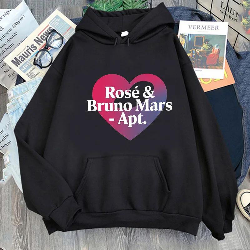 Song Graphic Hoodies ROSÉ Bruno Mars Sweatshirts Sudaderas Hombre Winter Hooded Pullovers Unisex Tops