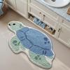 VIKAMA Cartoon Turtle Imitation Cashmere Rug Soft Children's Bedroom Floor Mat Non-Slip Bathroom Foot Mat Home Decor