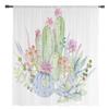 Succulents Painted Watercolor Sheer Curtains Bedroom Voile Curtain Living Room Window Sheer Curtains Kitchen Tulle Drapes