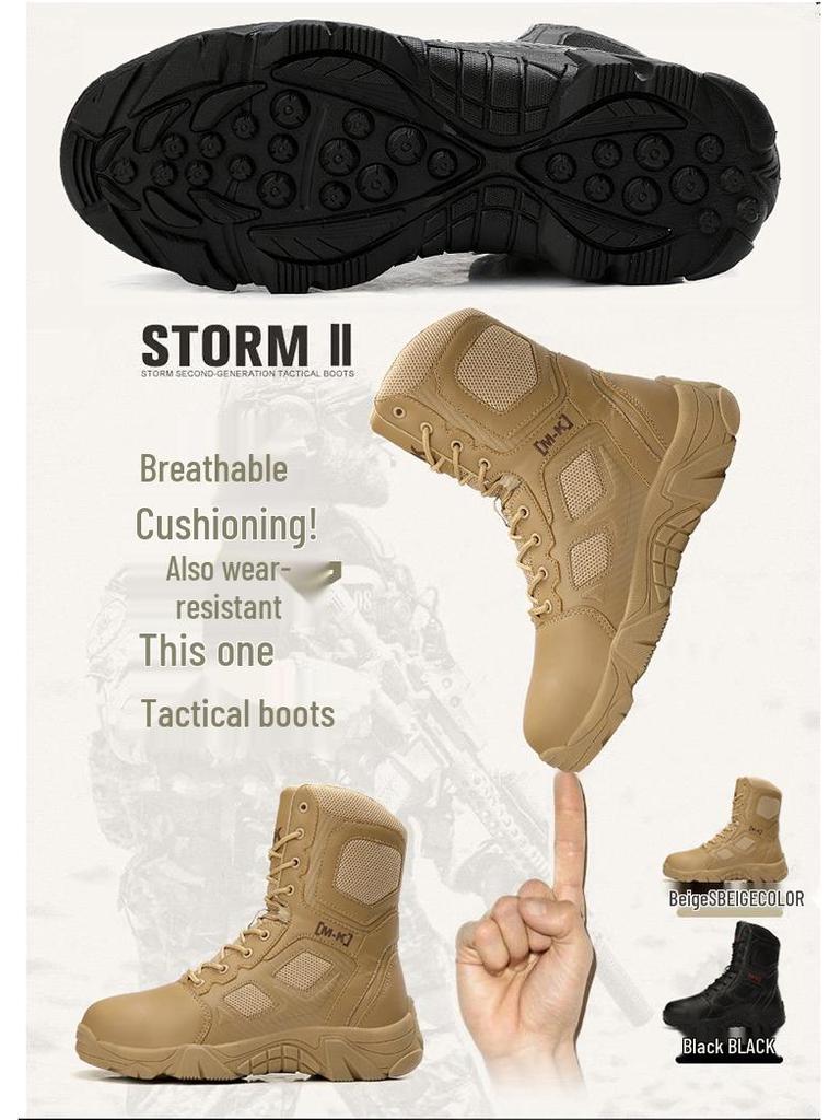 2022 Men's Waterproof Military Tactical High-Top Boots: Breathable Steel Toe Outdoor Footwear
