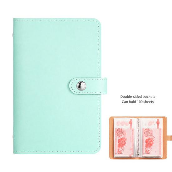 Cash Saving Binder Imitation Leather Clear PVC Pockets Tear-resistant Cash Holder for Bills Receipts Compact Money Organizer for Home Office Use