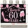 60th Birthday Party Backdrop Polyester Banner Photo Booth Decoration