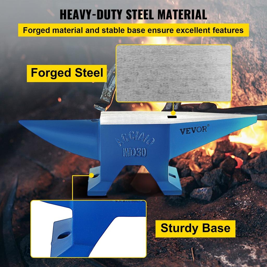 Pro Horn Anvil 30KG/66.1LBS Weight Steel Anvil Blacksmith Blacksmith Anvil, Portable Rugged Cast Iron Anvil Blacksmith Anvil Stable Workbench