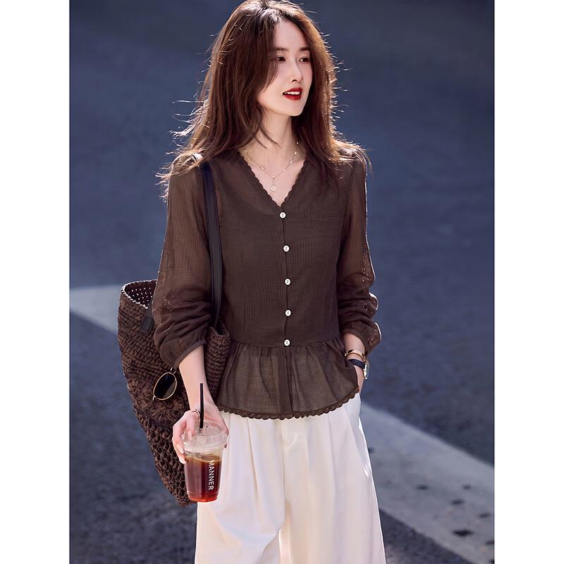 Elegant V-neck Ruffle Long Sleeve Blouse
