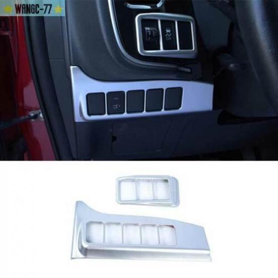 For Mitsubishi Outlander 2013-20 Silver Headlight Button Frame Cover Trim Decor