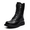 Herren Winter Leder Hohe Militärstiefel Mit Samt gefüttert Martin Schneestiefel, Große Größen Verfügbar