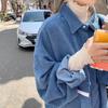 Woman Pocket Decoration Soild Colour Shirts Japanese Retro Loose Long Sleeved Shirt Autumn Women's Versatile Single Breasted Top