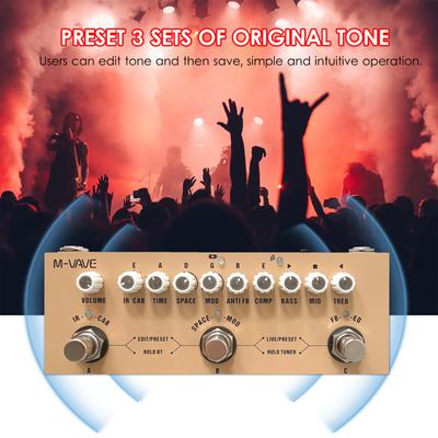 M-VAVE CUBE AC Portable Multifunctional Acoustic Guitar Combined Effect Pedal with Wireless Music