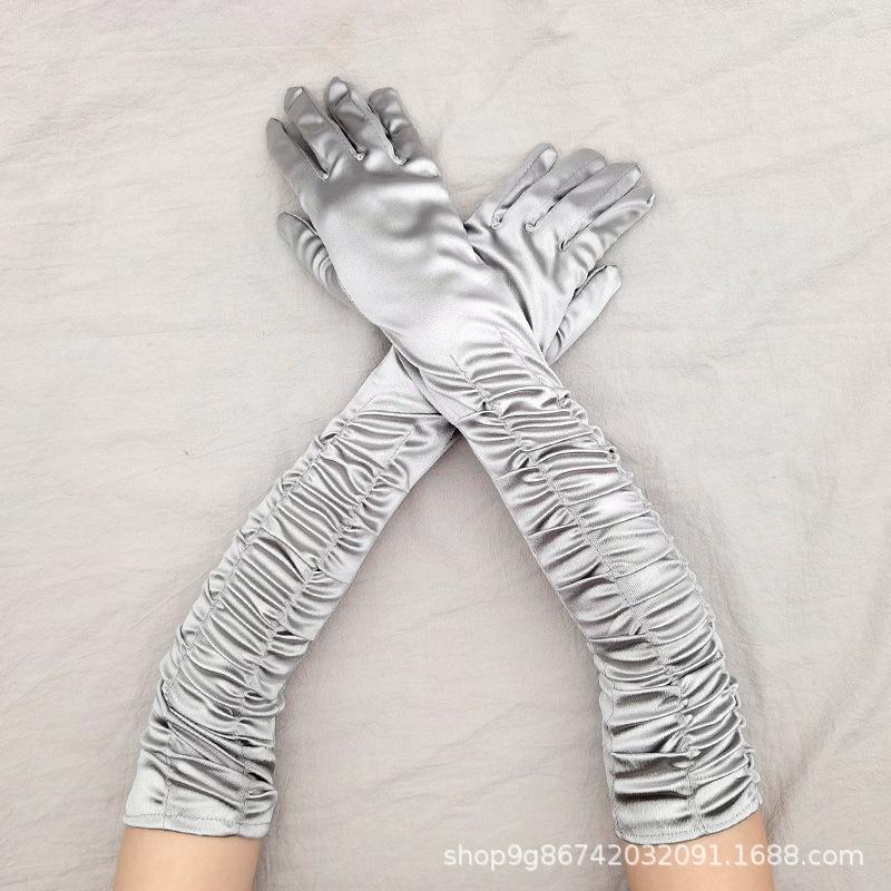 Satin Satin Gloves Long Ladies Halloween Gloves Sexy Dinner Gloves Wedding Gloves Matte Satin Gloves