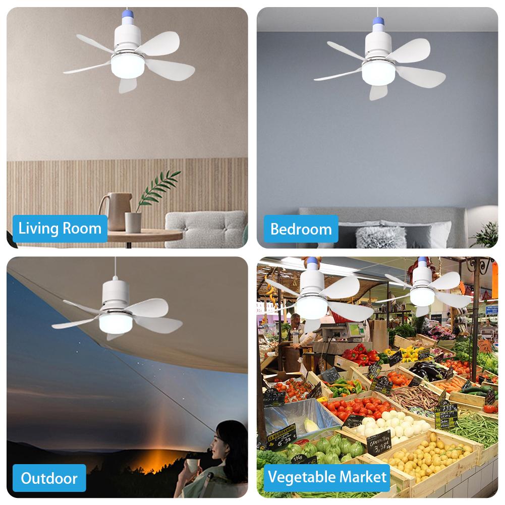 2 In 1 Hanging Fan with LED Lantern Rechargeable Electric Cordless Fan Modern Smart Cool Fan for Dining Room Bedroom Living Room