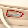 Red Carbon Fiber Sticker Car Inside Handle Window Control Panel Cover Trim Strips For BMW 3 E90 E92 E93 Car Inner