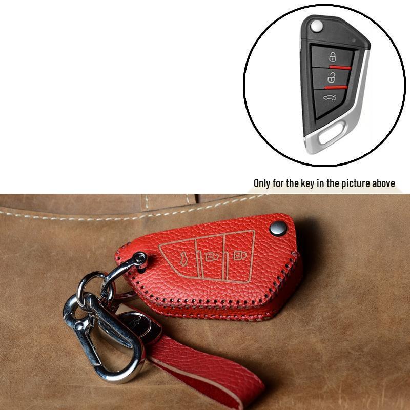 

Modified Aftermarket Key Case for KD Submachine Gun VVDI Iron General with Folding Blade DS Remote and Cowhide Buckle