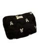 Wysokiej klasy czarna haftowana kosmetyczka z królikiem – Duża pojemność do przechowywania kosmetyków i przyborów toaletowych w podróży