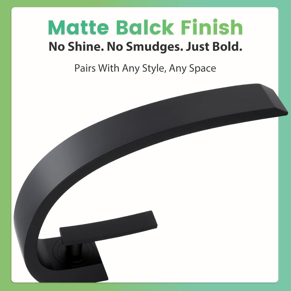 Bathroom Sink Faucet Modern Single Hole 1-Handle Faucet, Matte Black Solid Brass Faucets,Unique Bathroom faucets Mixer Tap