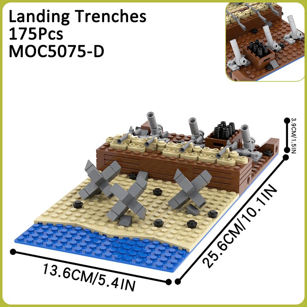 MOC5075 Battlefield Bunker Bricks WW2 Military War Construction Compatible Figure Building Block Toys For Children Friends Gift MOC5075-D