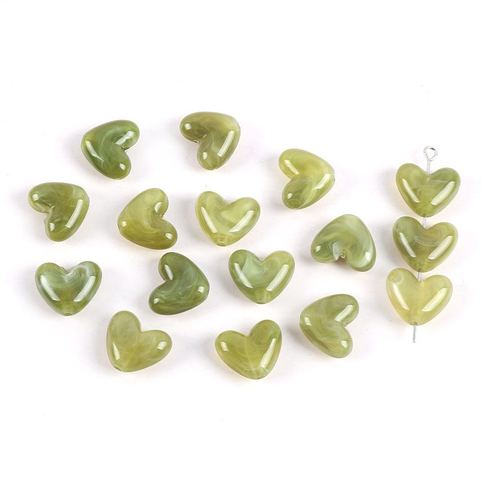 Acrylic Smudge Love Beaded Imitation Jade Straight Hole Bulk Diy Necklace Bracelet Hairpin Jewelry Accessories Material