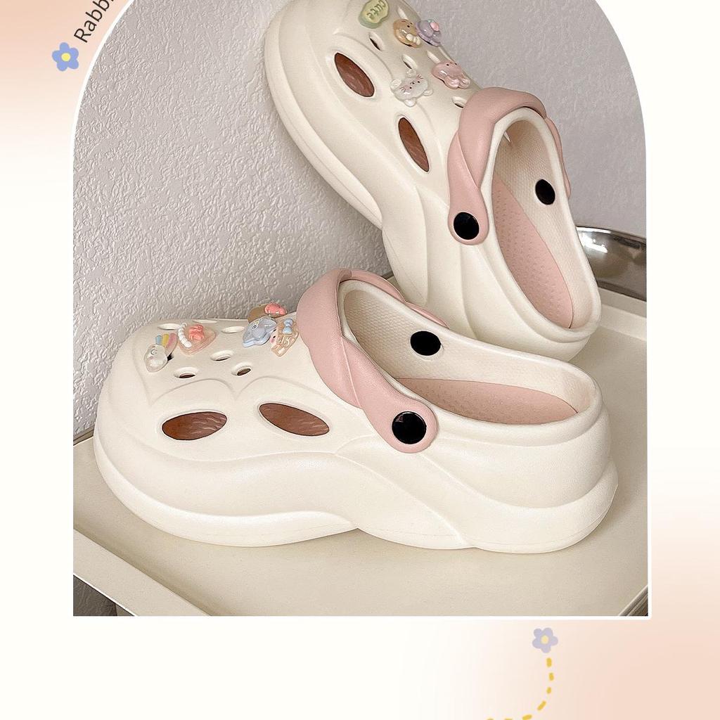 Women's 2024 Non-Slip EVA Height-Increasing Closed-Toe Beach Sandals for Summer Outdoor Wear