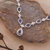 Natural Sapphire Chain Necklace S925 Silver Colored Jewelry Xiaohongshu Wechat Channels