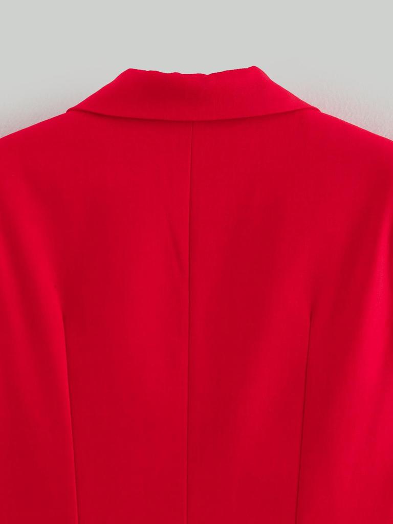 2025 Spring Women's European & American Style Red Suit Vest and Long Pants Set