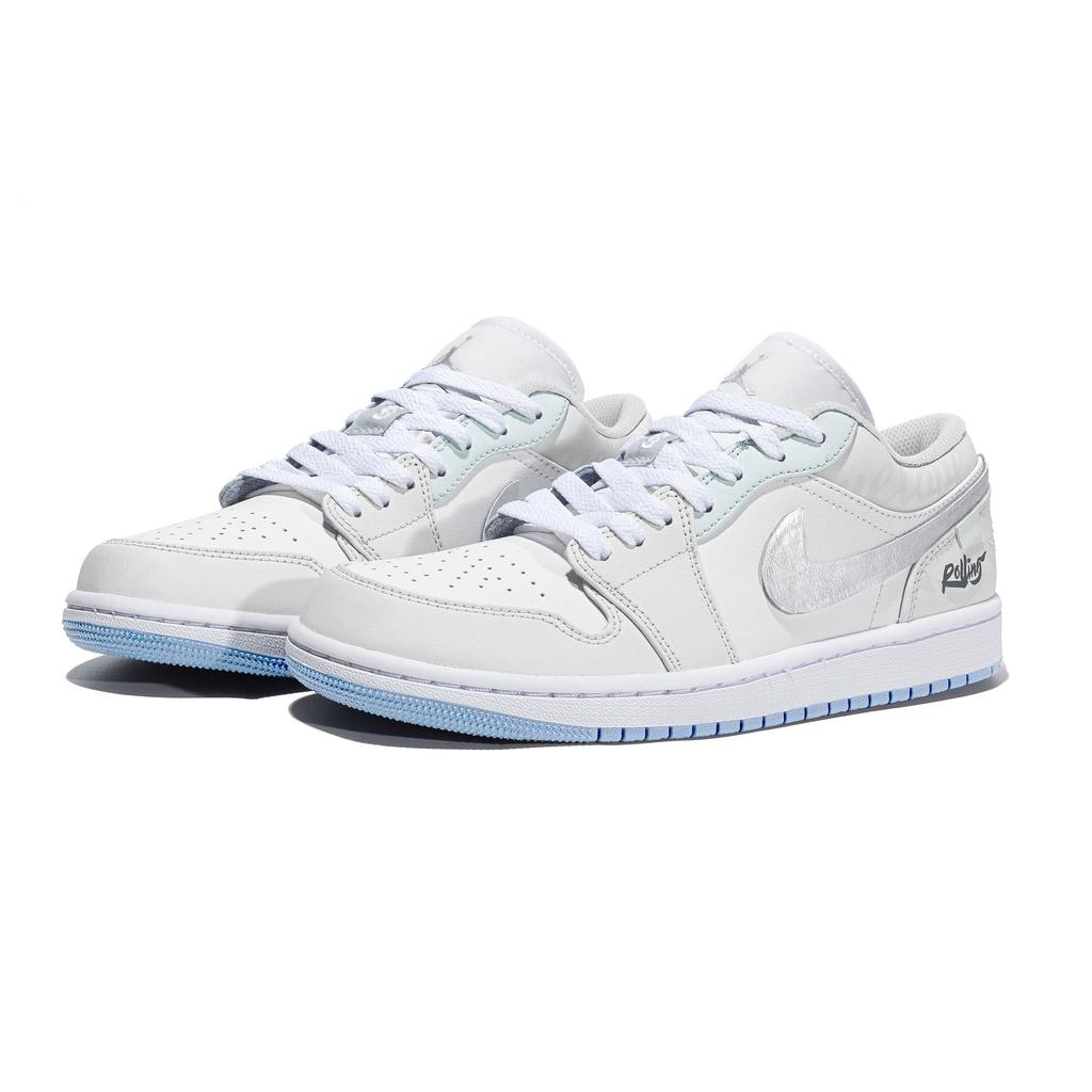 Jordan Air Jordan 1 Ice Blue Maris Sal Abrasion Resistant Abrasion Resistant Low Top Vintage Basketball Shoes Unisex DC0774-105(team246-)