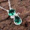 Chrome Diopside Gemstone 925 Sterling Silver Wedding Jewelry Zircon Pendant1.16" CZP-1-14