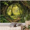 Kanuyee Forest Tapestry Green Landscape Wall Tapestry, Nature Tapestries for Bedroom Ceiling Tapestries Wall Hanging for Bedroom