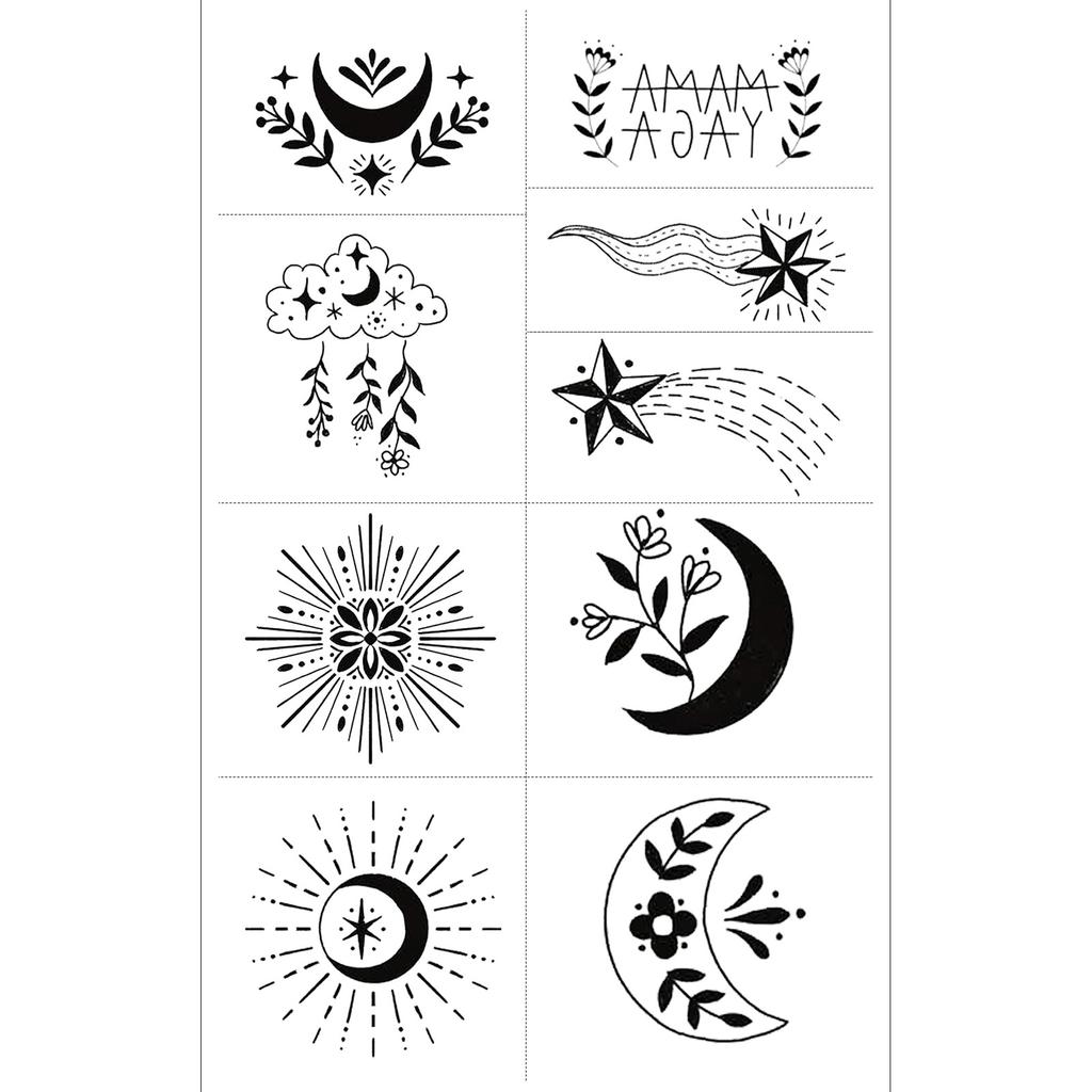 Butterfly Ghost Bow Flower Kitten English Short Sentences Multi-Picture Finger Tattoo Sticker