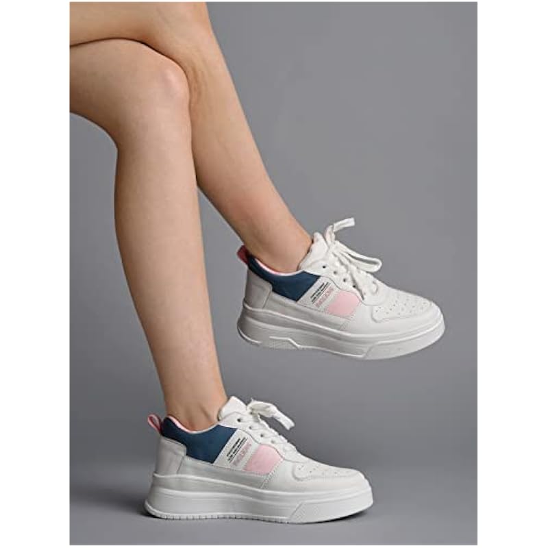 Shoetopia Girls Force White Sneaker - 5 Uk (Girls-Force-White)