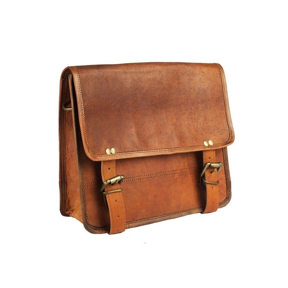 

Saddlebags Motorcycle Side Pouch Brown Leather Side Bag Pouch Panniers Saddle 11 x 9 x 3 in