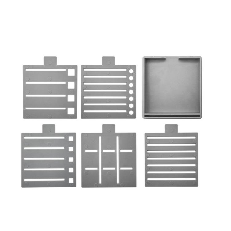 Sticky Note Holder Set Dispenser with Line Drawing Template Storage Container Memo Pad Holder with 5 Stencils