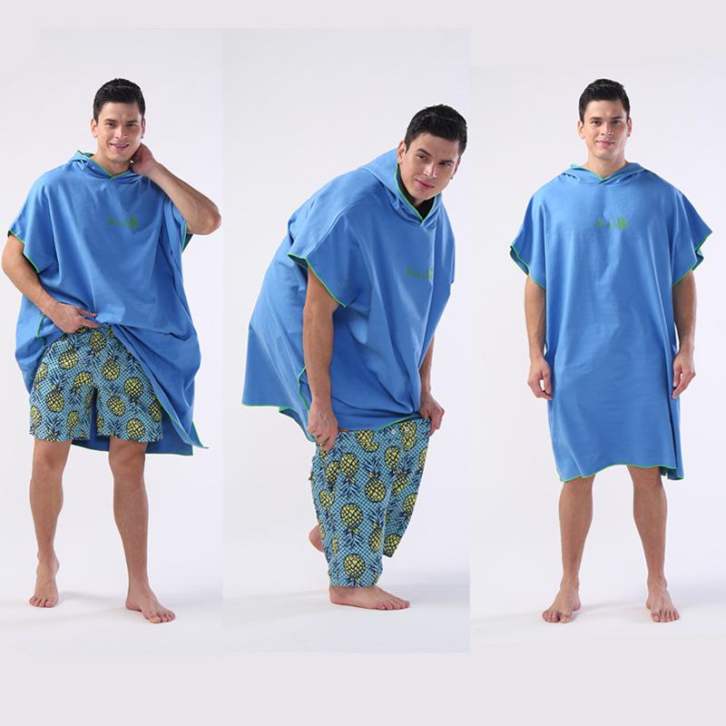 Microfiber Beach Quick-Drying Bathrobe Adult Swim Hooded Water Absorbent