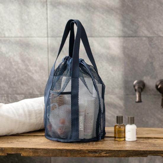 Netz-Strandtasche, Große Kapazität, Zugbeutel, Schnelltrocknender Polyester Dusch-Organizer, für Reise Strand Fitnessstudio