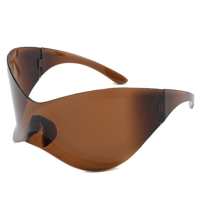 Oversized Cyberpunk Retro One Piece Sunglasses with Future Tech for Women Men Y2K Fashion Super Sunglasses Punk Mask UV400
