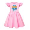 5195 Kids Girls Steal a Brainrot 67 Six Seven Printed Ruffle Short Sleeves Casual Dress