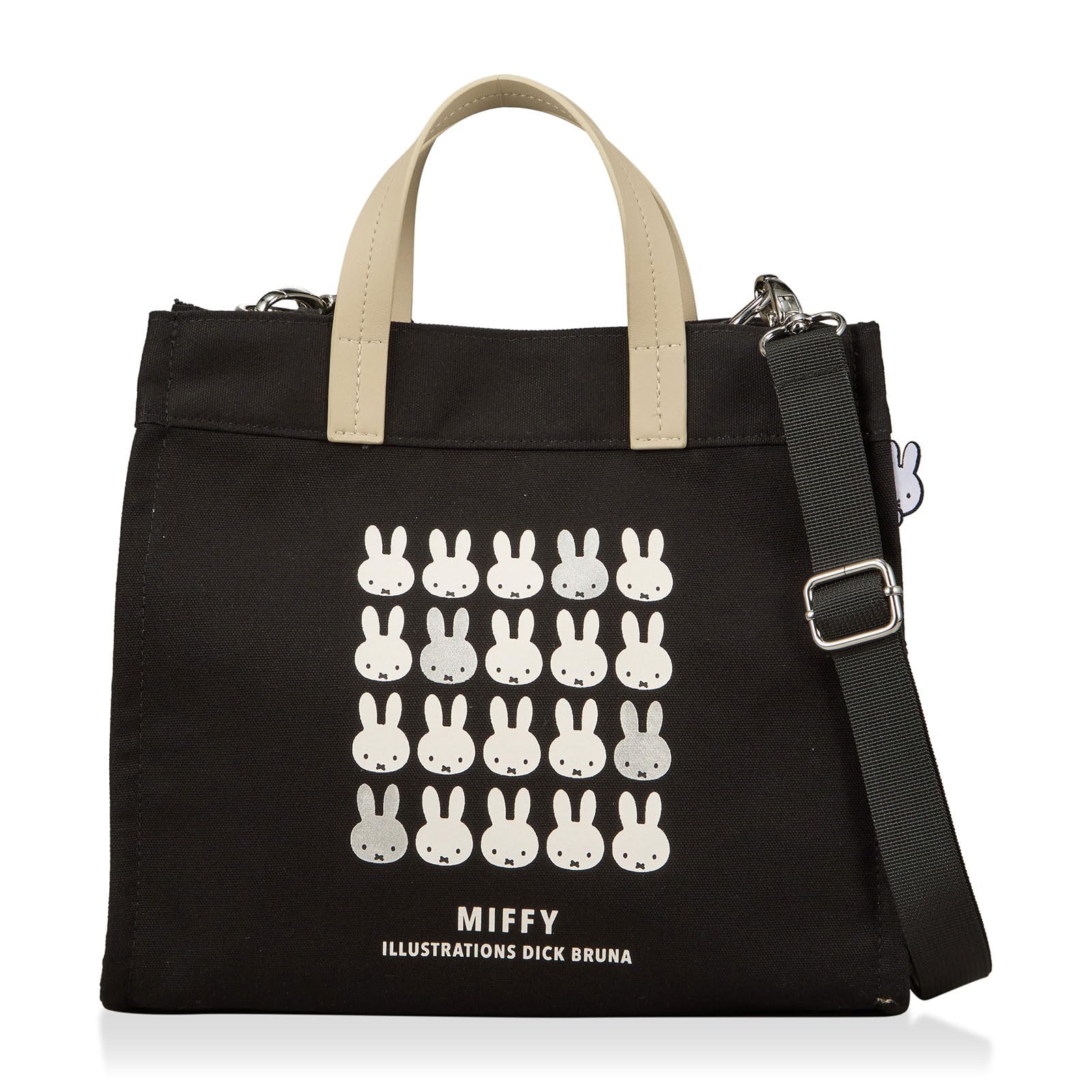 

Сумка-тоут 2WAY Сумка M размера HAP6033 miffy B307 Черный Много серебристых лиц [Hapitas] Женская