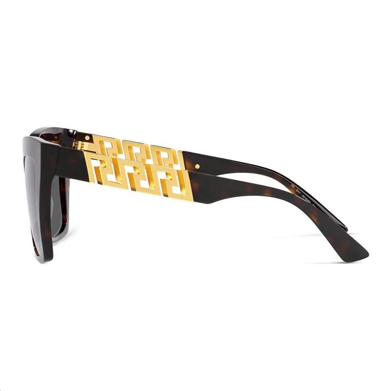 Versace Design Acetate Square Sunglasses Women's Tortoise 13533792 0VE4418108-Tortoiseshell 56